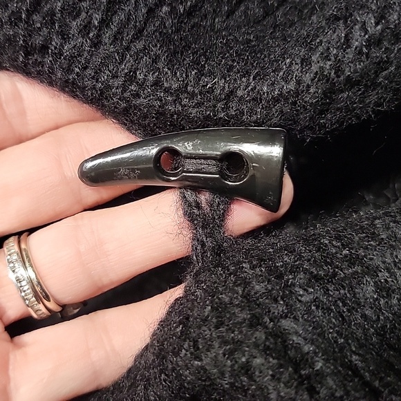 Cecico Size M Black Victorian Crochet Cardigan Gothic Steampunk Knit Sweater - Picture 15 of 16